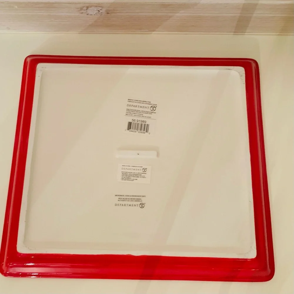 Department 56 Vintage Santa & Reindeer Christmas Holiday Serving Tray Excellent